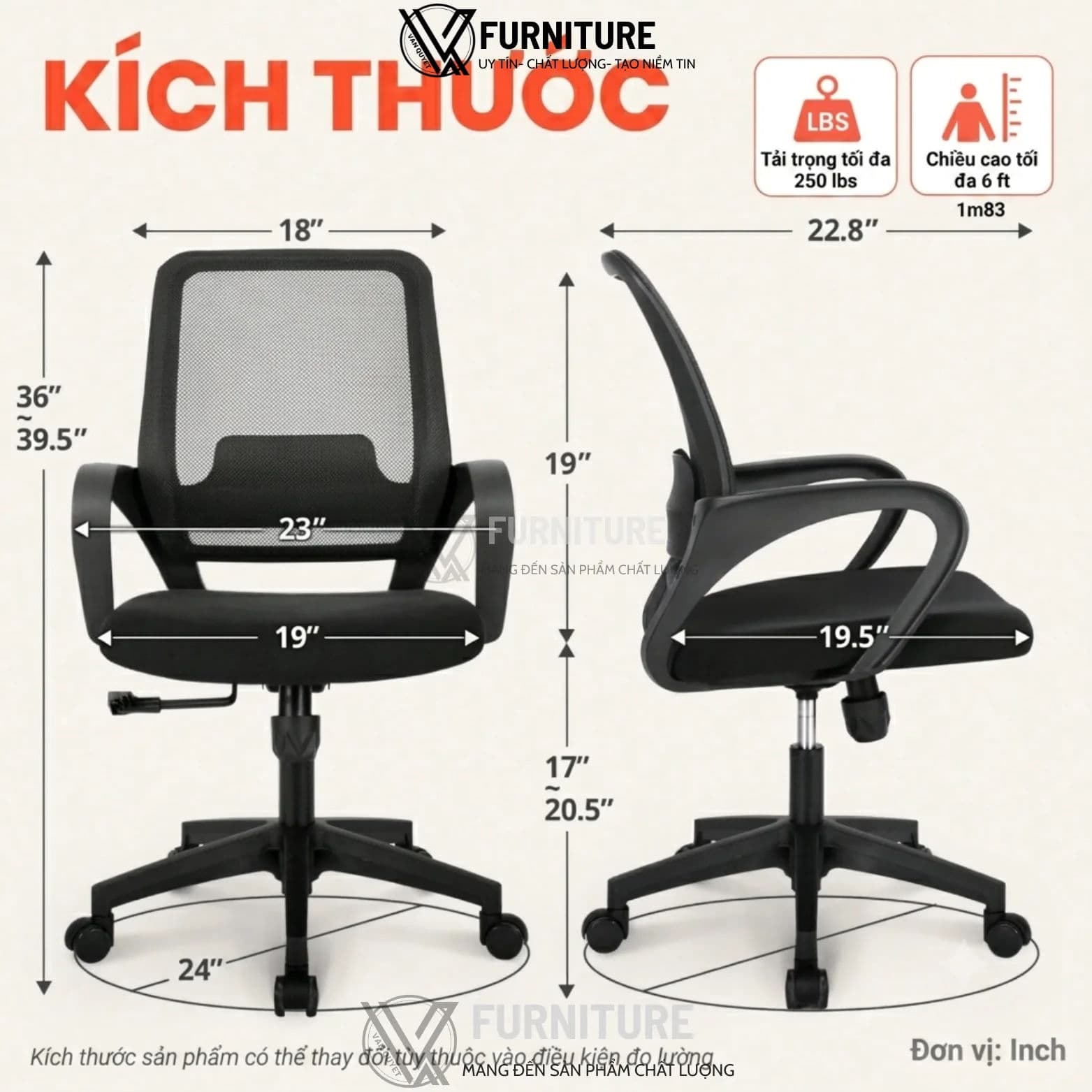 Ghế Văn Phòng Chân Xoay M28